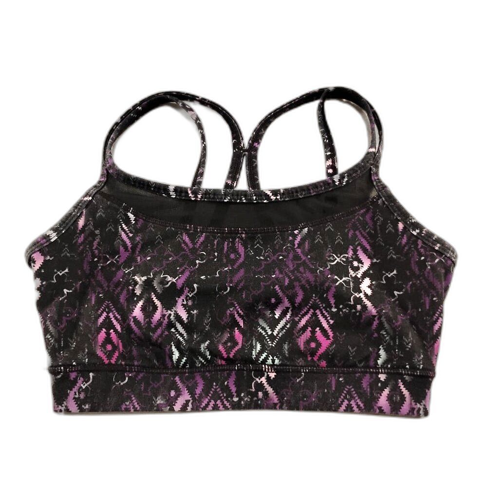 Gaiam Sports Bra Size XS Abstract Geometric Strappy